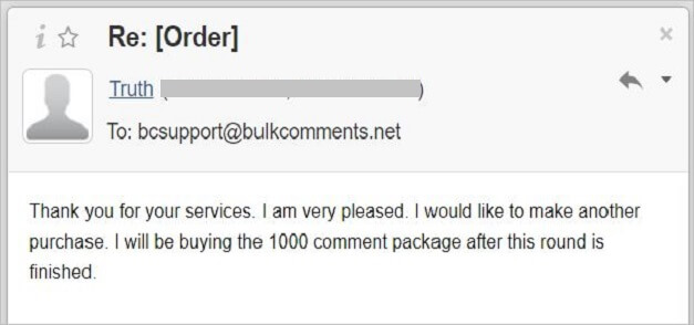 Thank you for your services. I am very pleased. I would like to make another purchase. I will be buying the 1000 comment package after this round is finished.